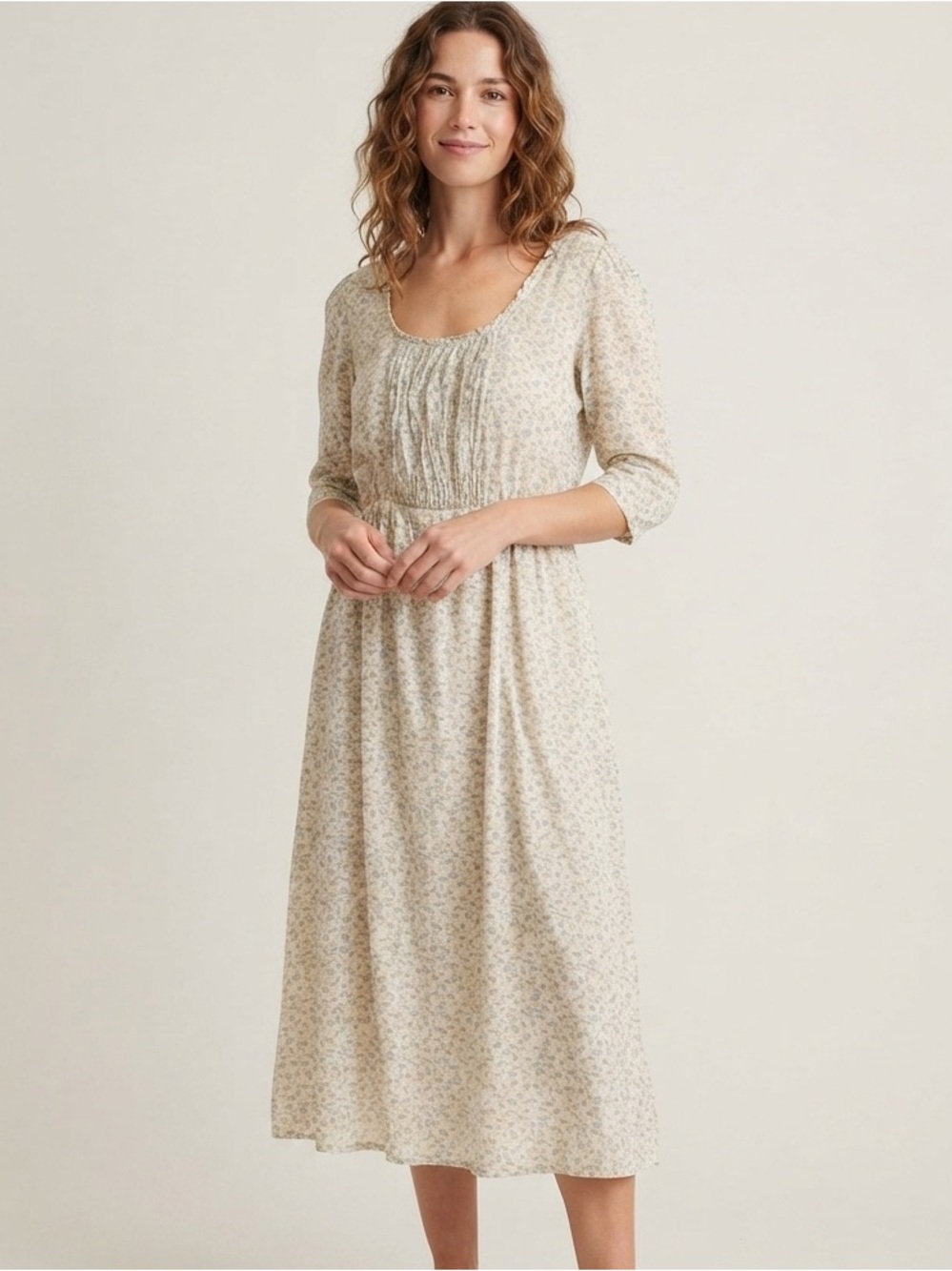 April Cornell Sz XXL Floral Cottagecore Pocket Romantic Cotton Midi Dress